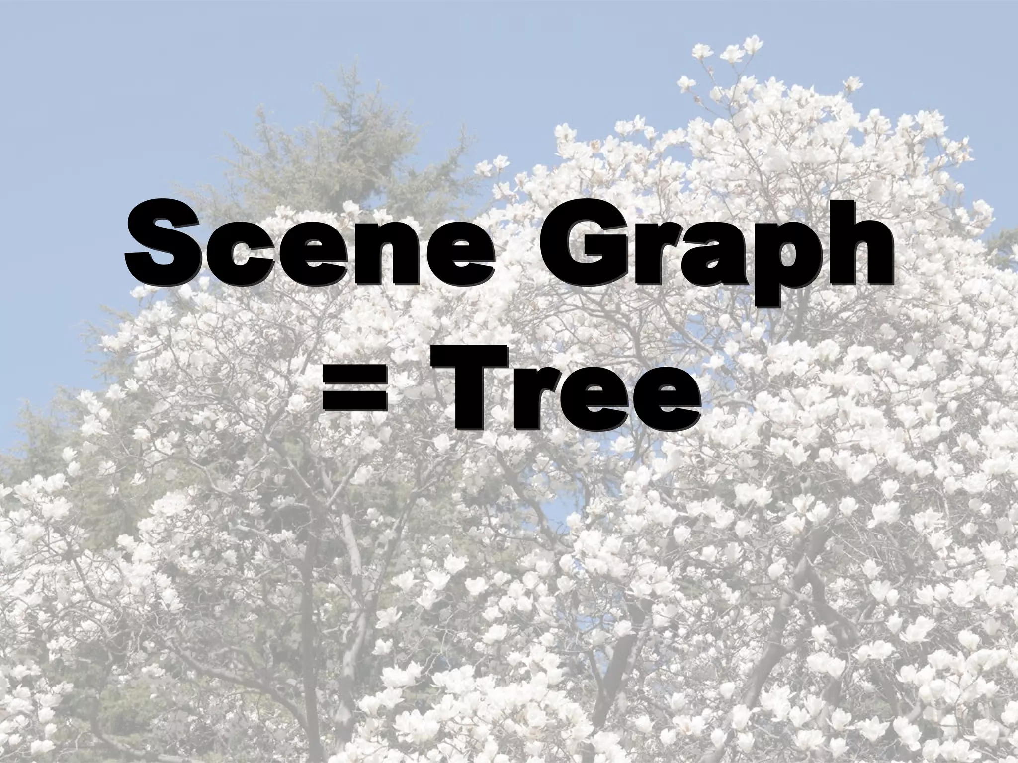 Scene Graph
   = Tree
 