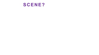 SCENE?
A. Character launch. Majority of your scenes should involve your main
character. Make sure your readers know who your characters are
and bring your main character into the scene as soon as possible.
B.Action launch. This gets straight to the action, hooks the reader with
big or surprising actions. Be sure that the action is true to your character.
C.Narrative launch. It uses specific visual details, allows scenery to set
the tone of the scene, uses scenery to reflect a character’s feelings, and
shows the impact of the setting on the character.
 