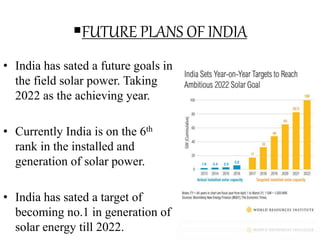 Scenario of solar power plant in india | PPTX
