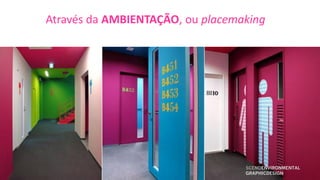 Através da AMBIENTAÇÃO, ou placemaking




                                  SCENOENVIRONMENTAL
                                  GRAPHICDESIGN
 