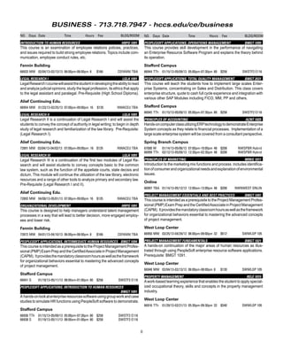 HCC Continuing Education Schedule
