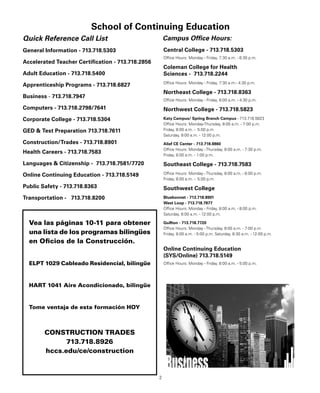 HCC Continuing Education Schedule