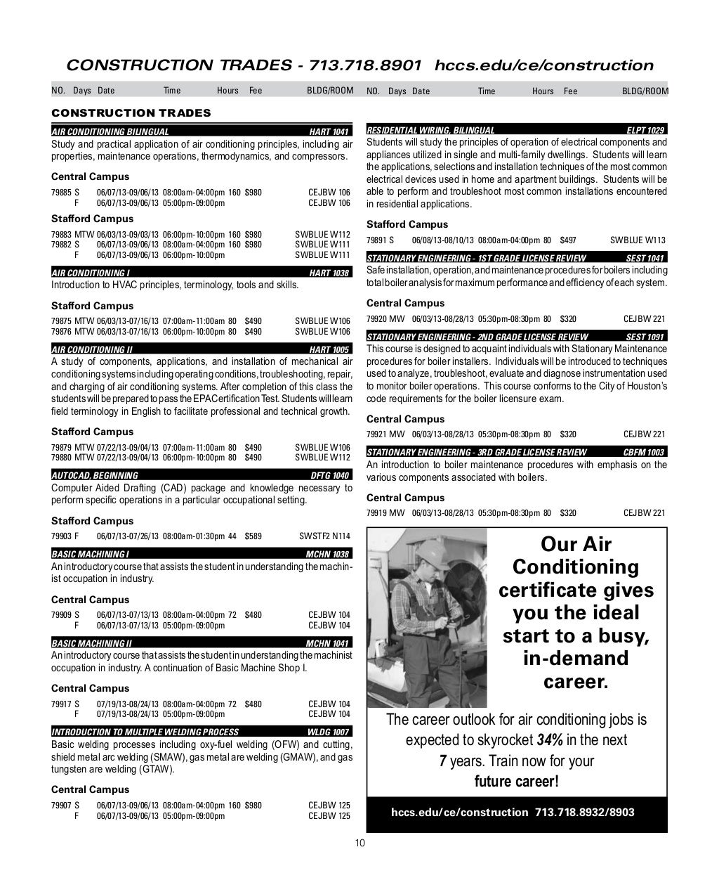 HCC Continuing Education Schedule