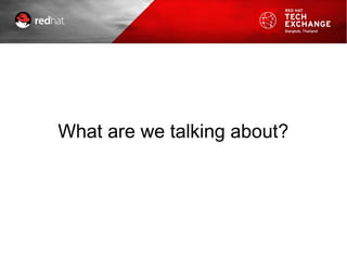 What are we talking about?
 