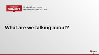 What are we talking about?
 