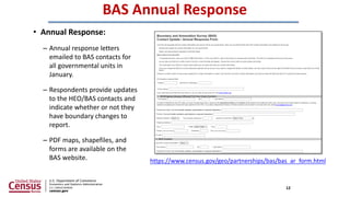 BAS Annual Response
• Annual Response:
– Annual response letters
emailed to BAS contacts for
all governmental units in
Jan...