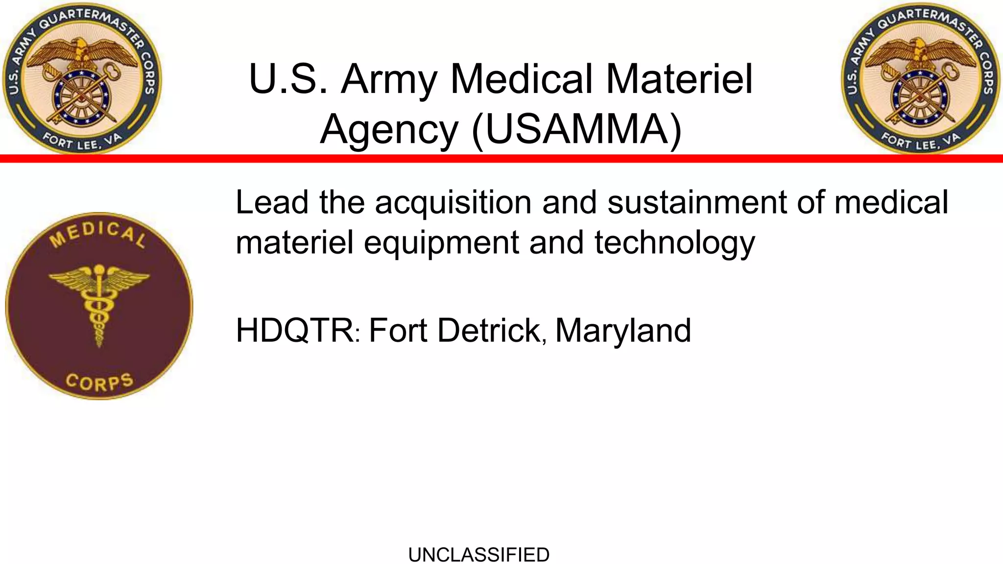 Army Medical Logistics and Operations PPTX