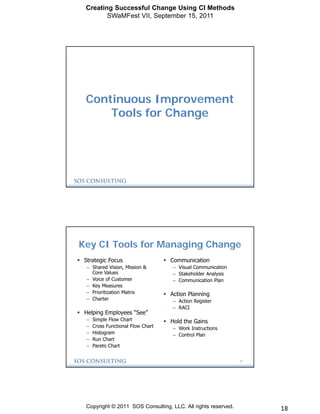 Creating Successful Change Using Continuous Improvement Methods | PDF