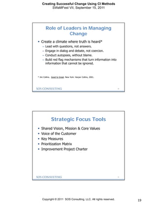 Creating Successful Change Using Continuous Improvement Methods | PDF