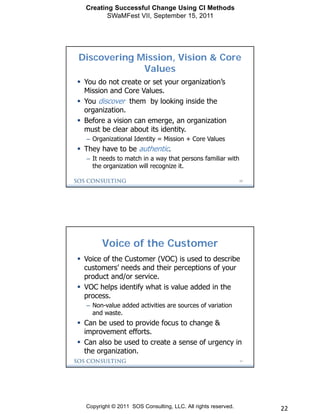 Creating Successful Change Using Continuous Improvement Methods | PDF