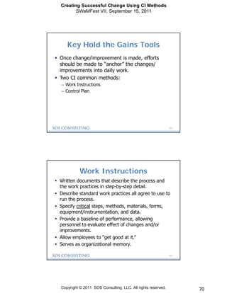 Ci Methods Sample Creating Successful Change Using Continuous Improvement Methods | PDF