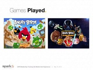 UXPA Boston Eye Tracking the Mobile User Experience | May 15, 2014
Games Played.
 