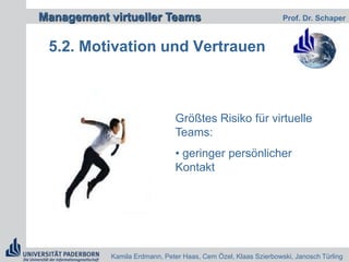3. Ein Managementkonzept für	virtuelle TeamsVirtuelle Teamarbeit erfordert modifizierte Strukturen und Management zielorientierte Koordination