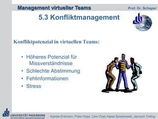  Förderung der Integration von 	Teammitgliedern 