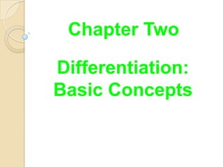 Chapter Two

Differentiation:
Basic Concepts

    ដដដ
     ដដដ
 