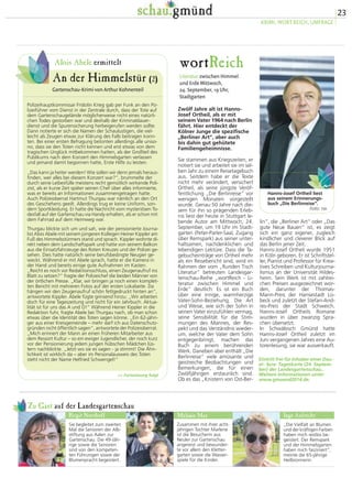 Bummeln im Erdenreich 
und dabei die letzten 
spätsommerlichen 
Strahlen einfangen – 
herrlich. Foto: nb 
/


 
56

 
 