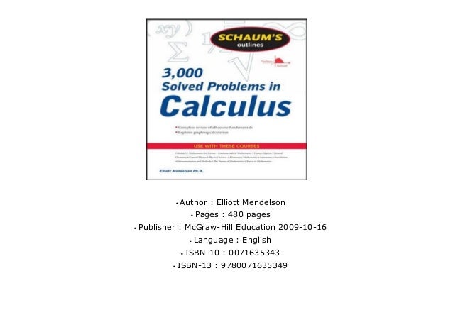 read online Schaum s 3,000 Solved Problems in Calculus (Schaum s Outl…