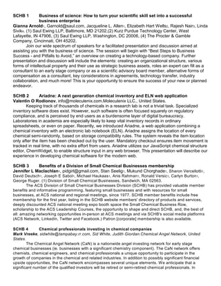 ACS SCHB abstracts acs 246nm Indianapolis Meeting | PDF