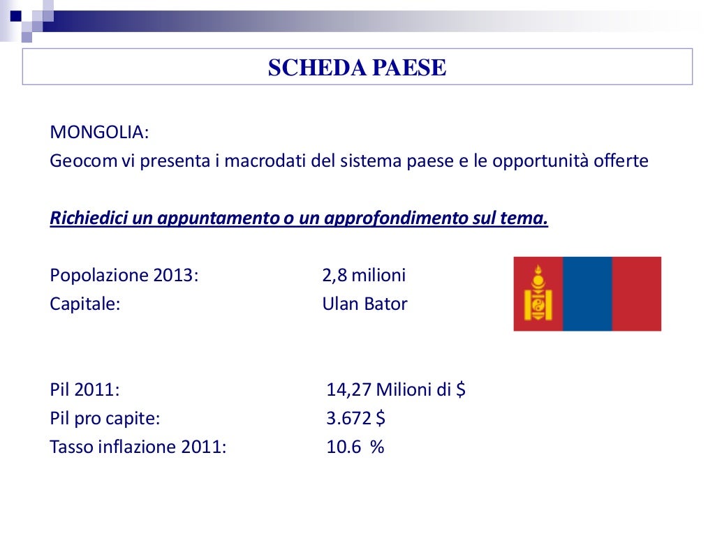 Analisi Mercato Mongolia Opportunit Di Investimento