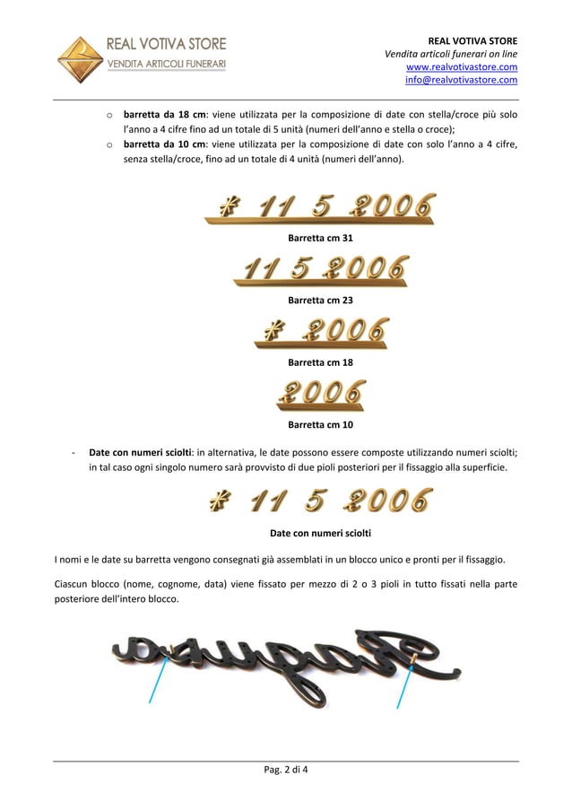Lettere per lapidi in bronzo da 3mm di spessore - Stile Novecento - La