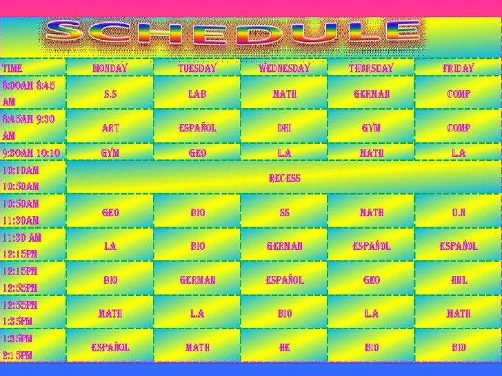 Schedule