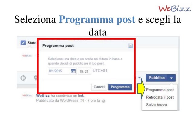 Facebook Consente Di Programmare Un Promemoria Eipass Come programmare un post su Facebook