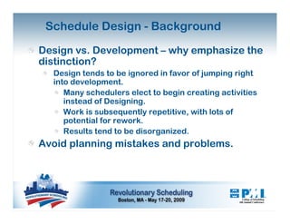 Schedule Development