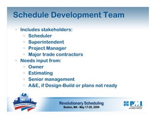 Schedule Development