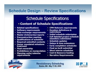 Schedule Development