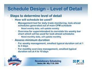Schedule Development