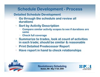 Schedule Development
