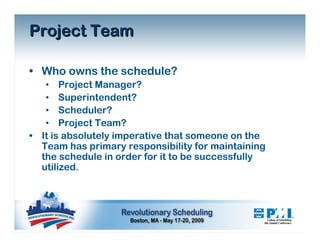 Schedule Development