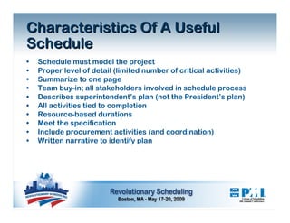 Schedule Development