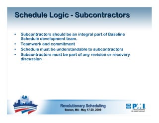 Schedule Development