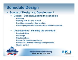 Schedule Development