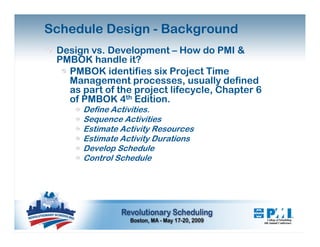 Schedule Development