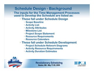 Schedule Development