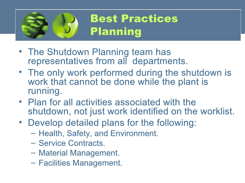 Scheduled Shutdown Maintenance