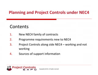 Planning and Project Controls under NEC4 – the choice isn’t yours! by ...