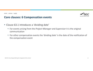 NEC4: Evolution of the ECC by "Ben Walker - NEC4 Contract Drafter, CEO ...