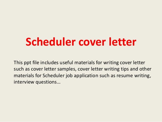 scheduler cover letter sample cover letter for project officer