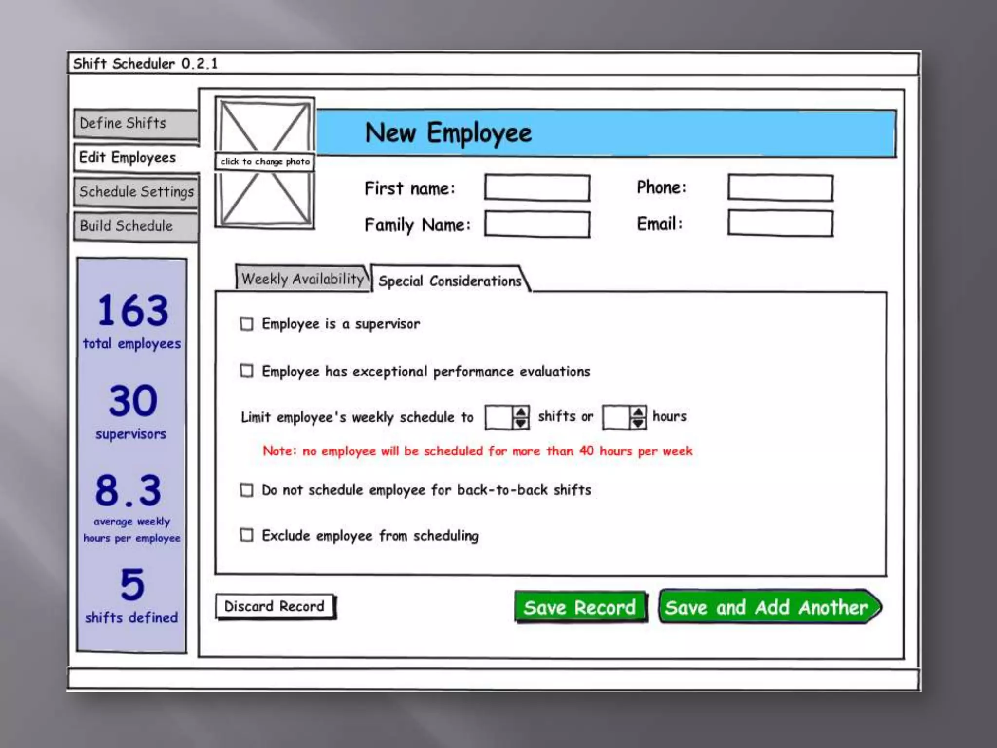 UI Project: Shift Scheduler