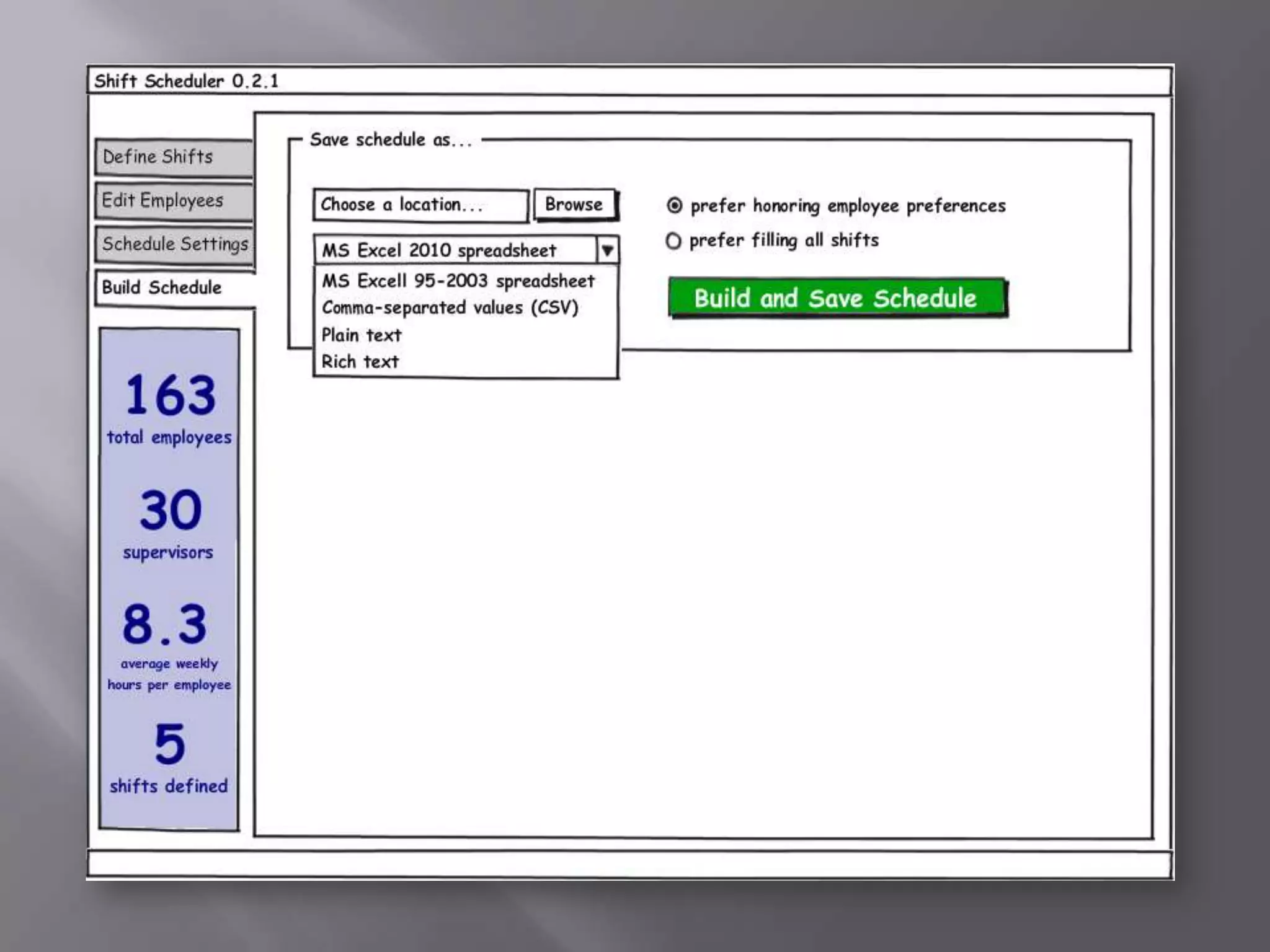 UI Project: Shift Scheduler