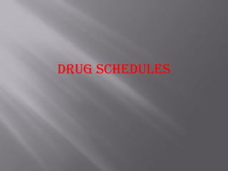 Drug schedules
 