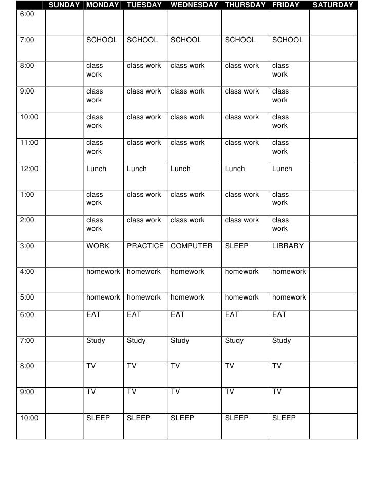 schedule template