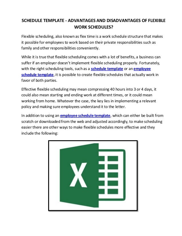 schedule template advantages and disadvantages of flexible work sch