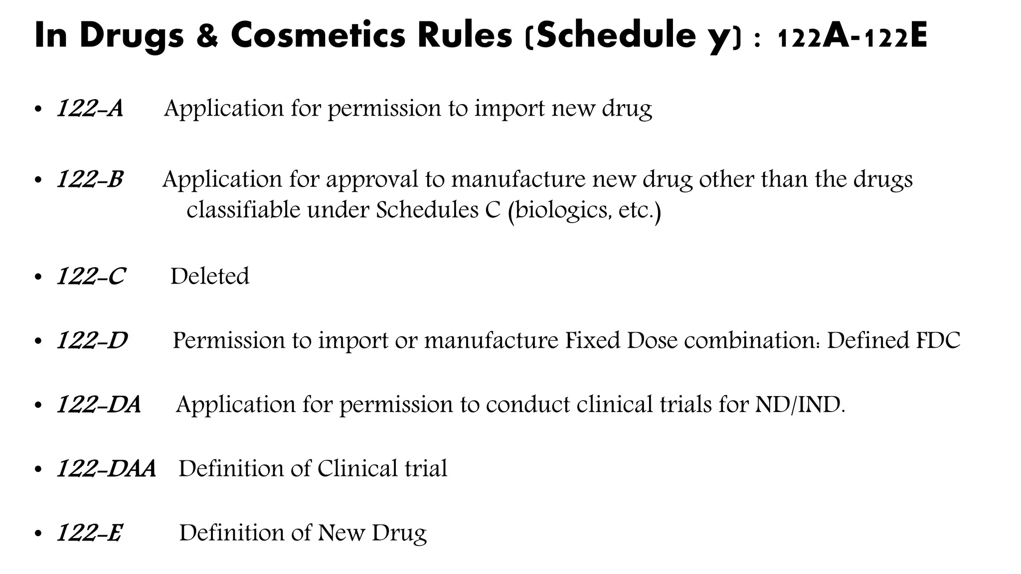 Schedule y under drugs and cosmetic act 1945 | PPTX