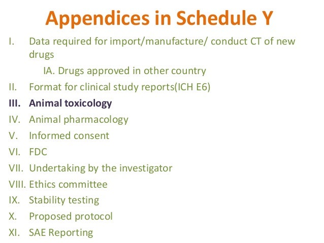 what is schedule y in clinical research