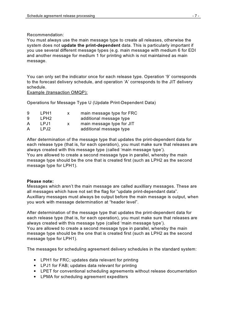 scheduling document