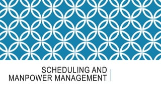 SCHEDULING AND
MANPOWER MANAGEMENT
 